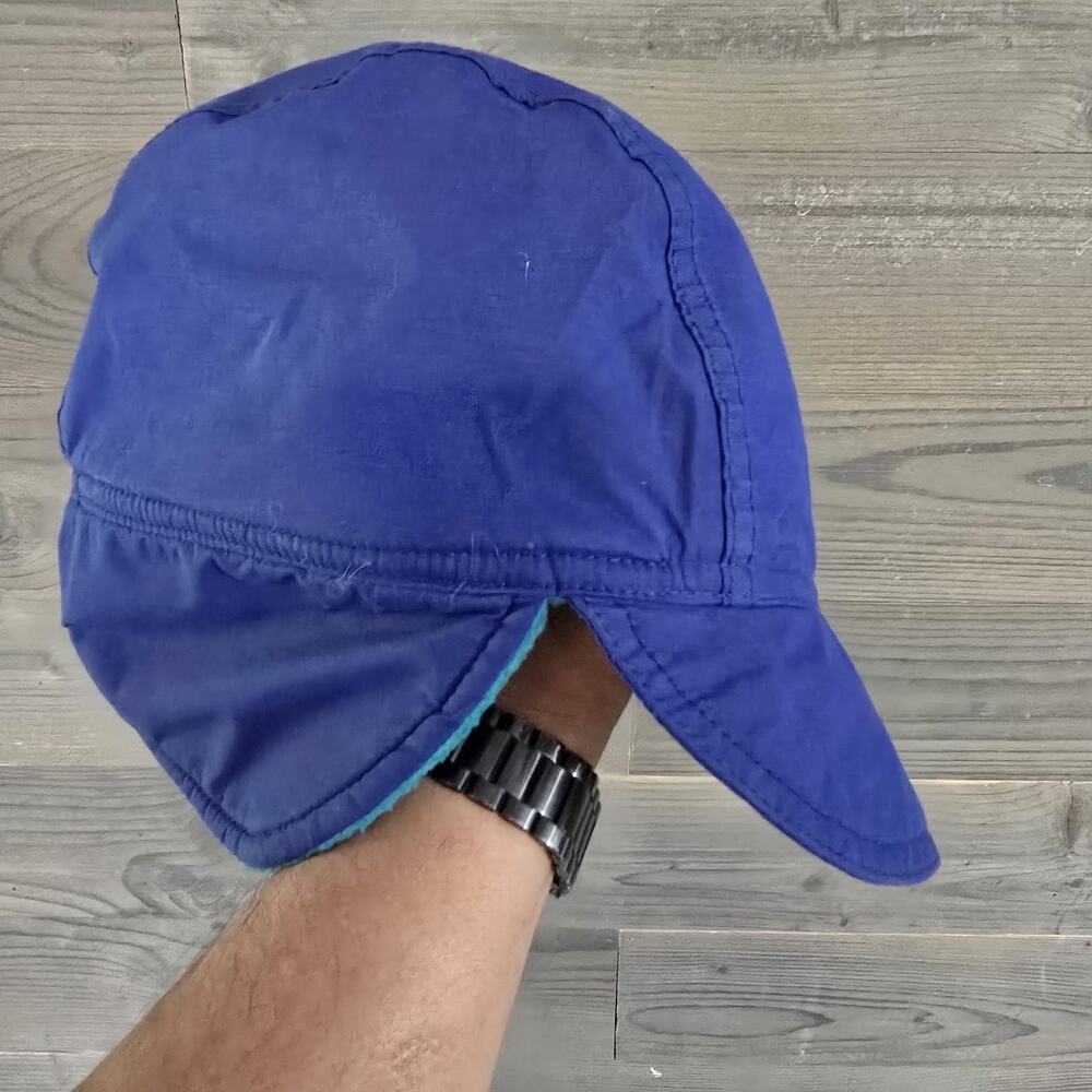 Vintage LL Bean GoreTex Fleece Lined Trapper Hat Cap Ear Flaps Blue Size XL